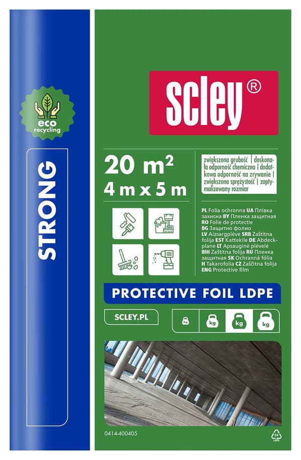 Stærk beskyttende malerfolie LDPE Eco 4m x 5m