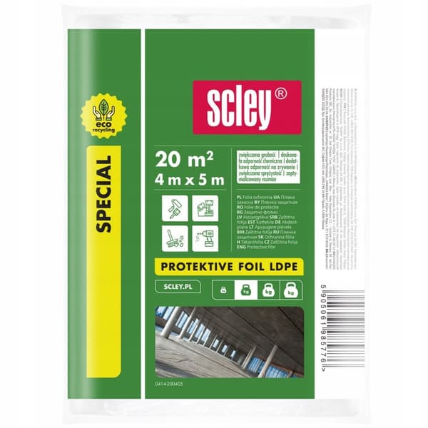 Paksu suojamaalikalvo 4 x 5 m SCLEY
