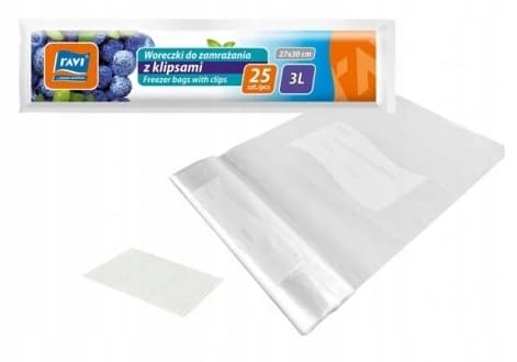 Pakastuspussit klipsillä 3l 25 kpl