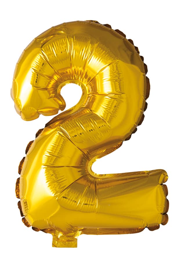 Folieballong 41cm Siffra 0 Guld
