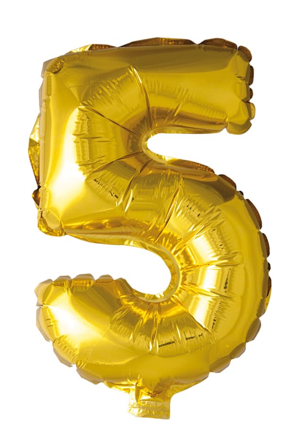 Folieballong 41cm Siffra 0 Guld