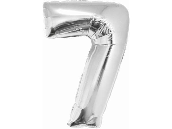 GoDan folieballong nummer "7" sølv 85 cm (FG-C85S7)