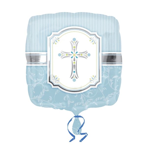 Amscan 18 Inch Boys/Girls Communion Blessings Square Foil Balloon Blue One Size
