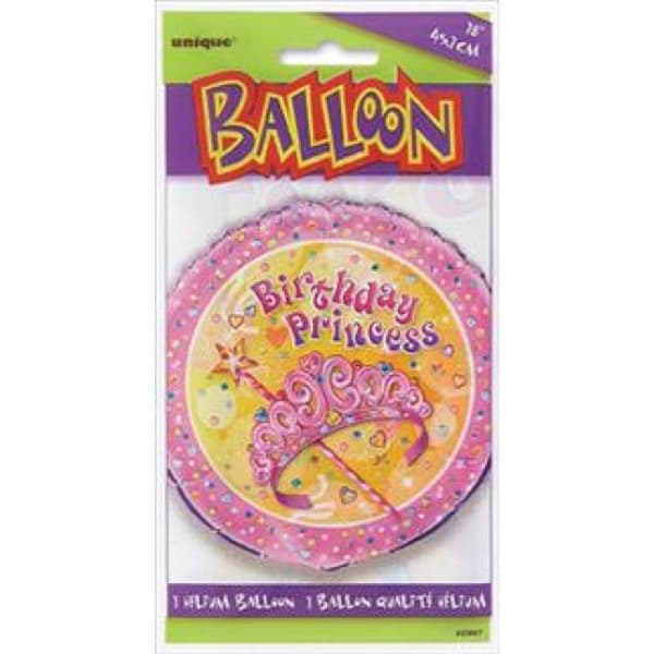 Unique Party 18 Inch Pink Birthday Princess Round Foil Balloon Purple One Size