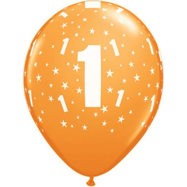 Qualatex 11 Inch Multicoloured Latex Birthday Number Balloons (Age 1-100)
