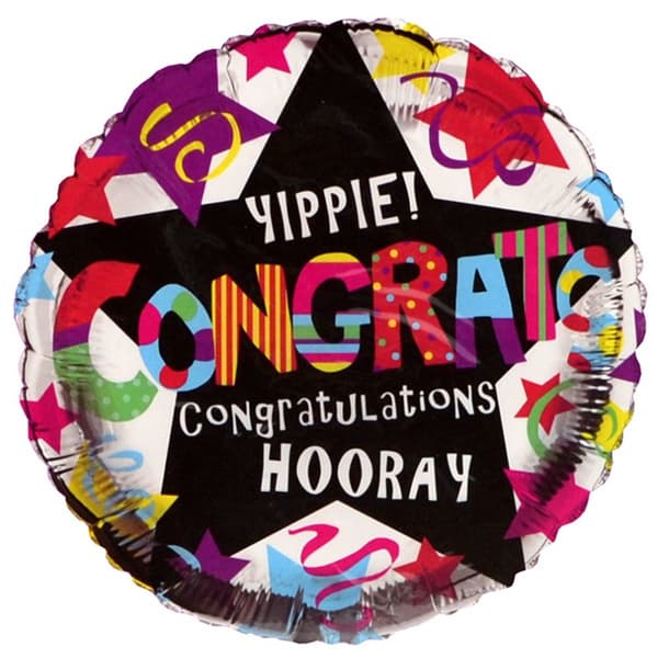 Simon Elvin Congratulations Round Foil Balloon Multicoloured One Size