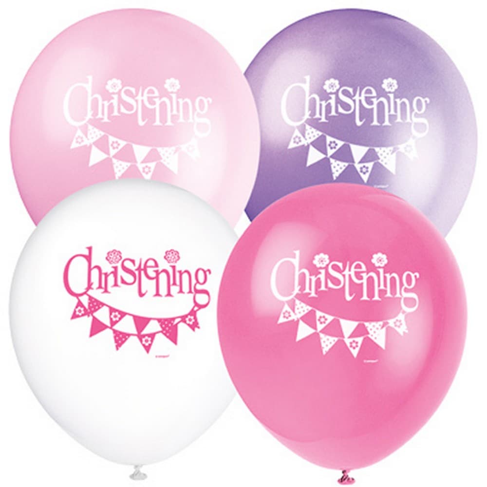 Unique Party Bunting Dopning 12 tums latexballonger (förpackning med 8)