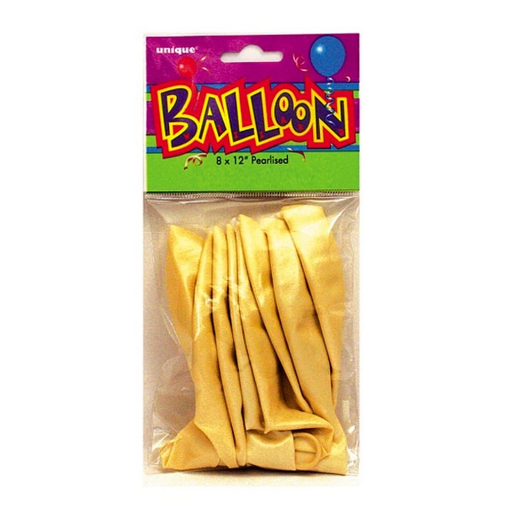 Unique Party 12 Inch Pearlised Latex Balloons (5 X Pack Of 8)
