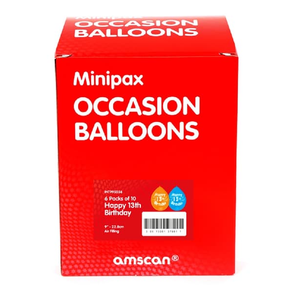 Amscan Minipax Birthday Balloons Box (60 Pack) May Vary 5th