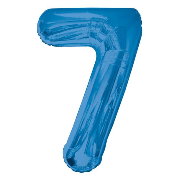 Unique Party 34 Inch Blue Glitz Number Balloon (0-9)