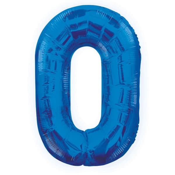 Unique Party 34 Inch Blue Glitz Number Balloon (0-9) Blue 6