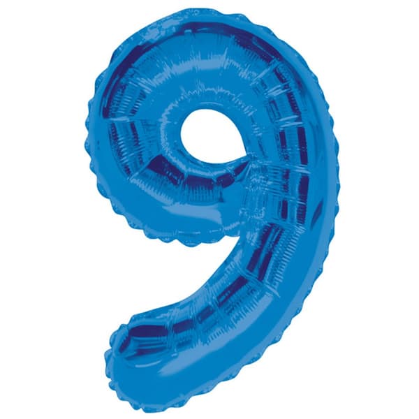Unique Party 34 Inch Blue Glitz Number Balloon (0-9)