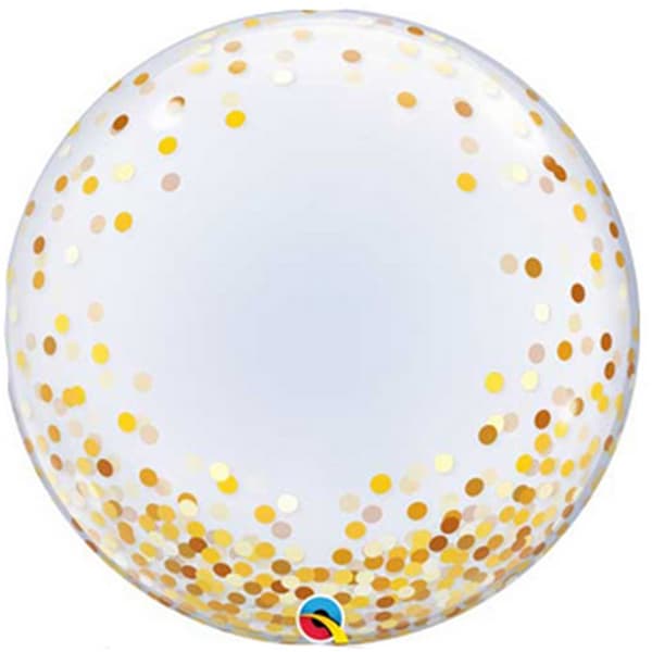 Qualatex  Deco Confeffit Dot Bubble Balloon Gold One Size