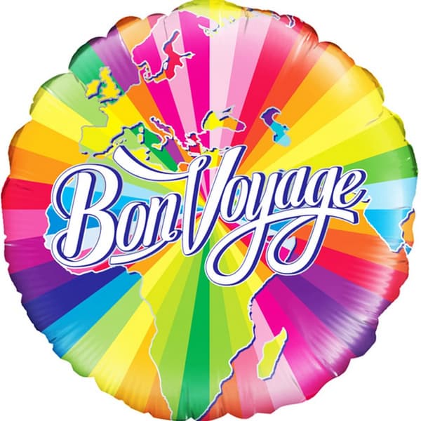 Oaktree 18 tommer cirkel Bon Voyage folieballon Multicoloured 18in