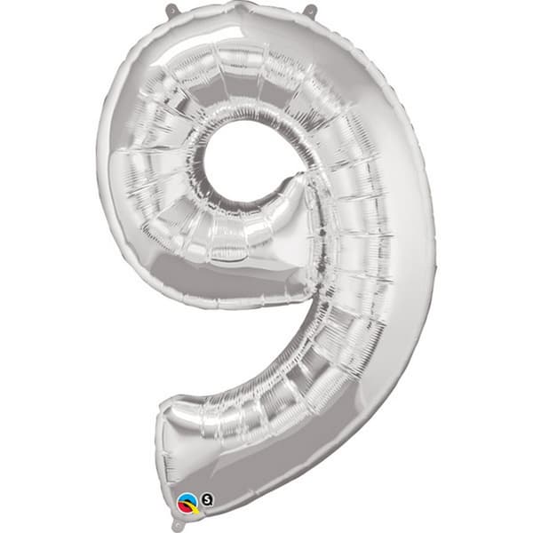 Qualatex 34 Inch Metallic Silver Number Balloons (0-9)