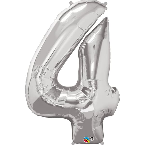 Qualatex 34 Inch Metallic Silver Number Balloons (0-9)
