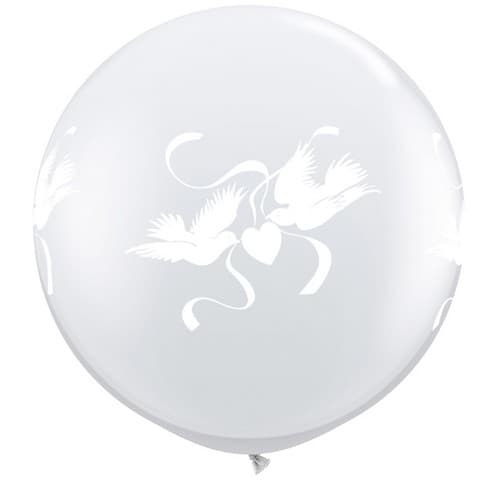 Qualatex 3 Foot Clear Love Doves Latex Balloon (Pack Of 2)