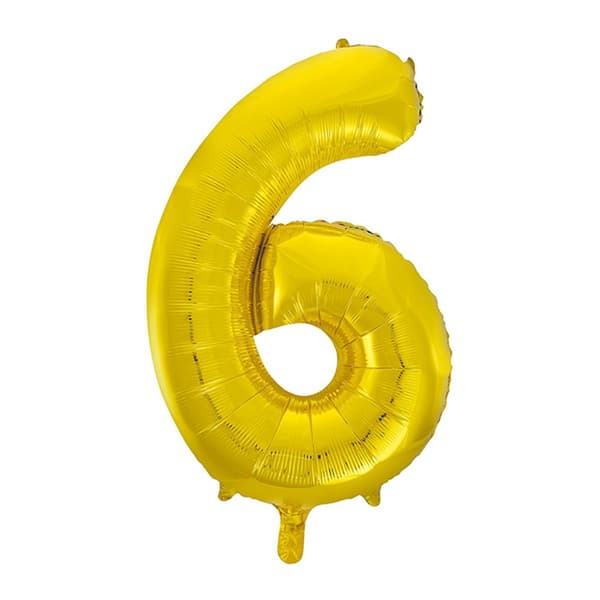 Unique Party 34 Inch Gold Glitz Number Balloon (0-9)