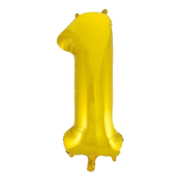 Unique Party 34 Inch Gold Glitz Number Balloon (0-9)