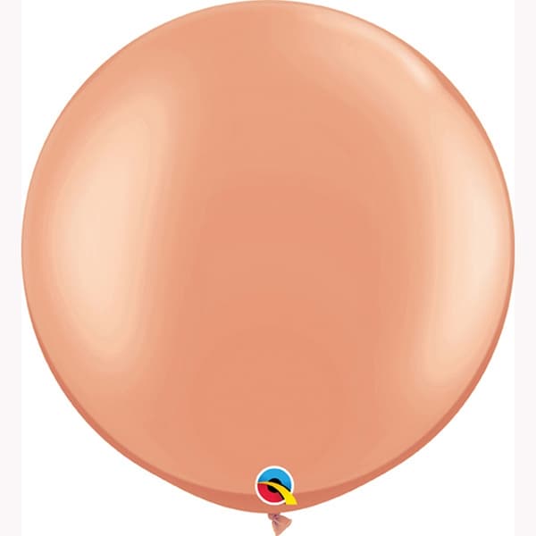 Qualatex 3 Ft runde almindelige latexballoner (2 pakker) Rose Gold One Size