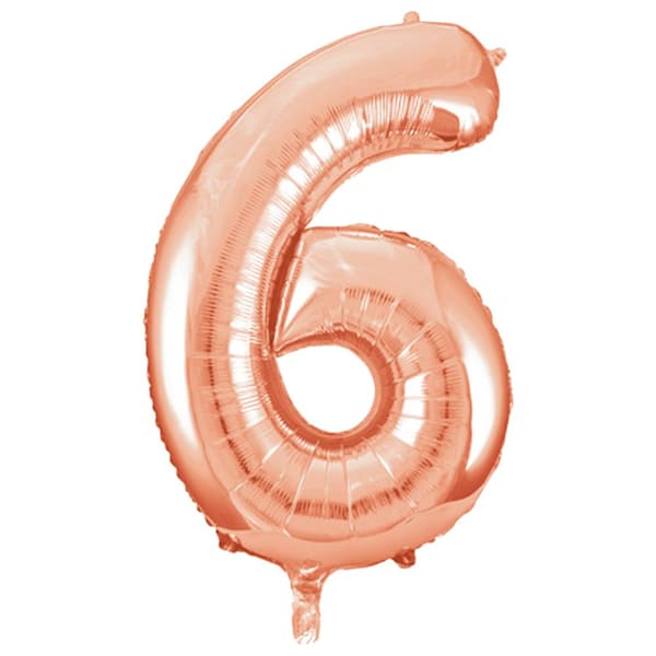 Unique Party 34 Inch Rose Gold Supershape Number Foil Balloon