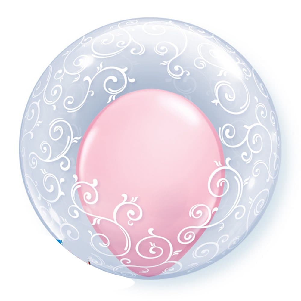 Qualatex 24 tums Deco Fancy Filigree Single Clear Bubble Ballong