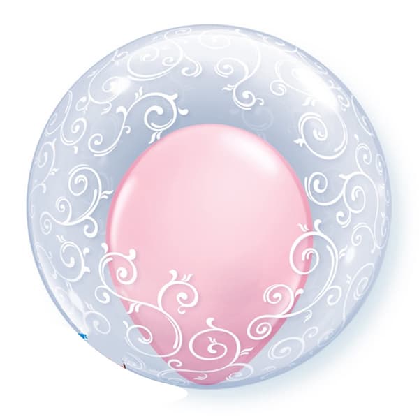 Qualatex 24 tommer Deco Fancy Filigree Single Clear Bubble Ballon