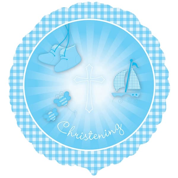 Amscan 18 Inch Baby Boys/Girls Christening Booties Circular Foil Balloon Blue One Size