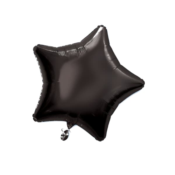 Unique Party Supershape Star Folieballon (pakke med 5) Black 20in