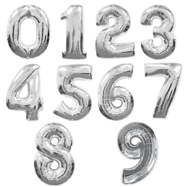 Amscan Supershape Silver nummerballonger Silver 5