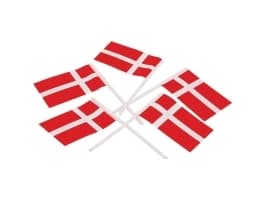 Dansk flag, 30 x 50 mm, pakke a 100 stk.