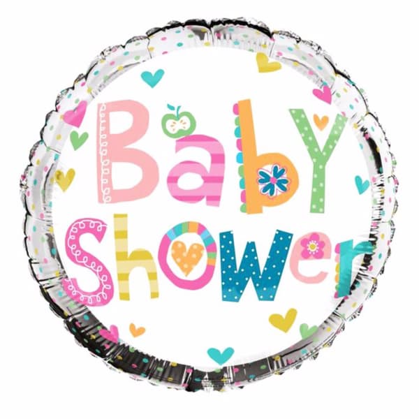 Simon Elvin Baby Shower Silver Round Foil Balloon
