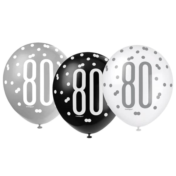 Unique Party Glitz Latex Balloons (Pack of 6)
