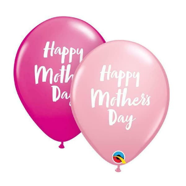 Qualatex 11in Mothers Day Script latexballoner (pakke med 25) Pink/Light Pink One Size