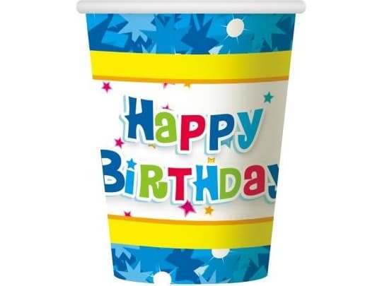 GoDan pappersmuggar Happy Birthday blå (17078)