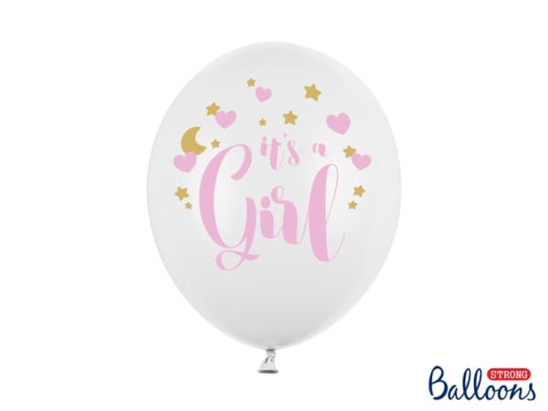 PartyDeco SB14P-233-008-6, Toy balloon, Lateksi, Kulta, Vaaleanpunainen, Valkoinen, Juhlateema, Ovaali, 30 cm