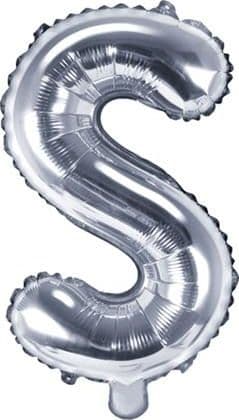 Party Deco folio ilmapallo Letter "S", 35cm, hopea universaali
