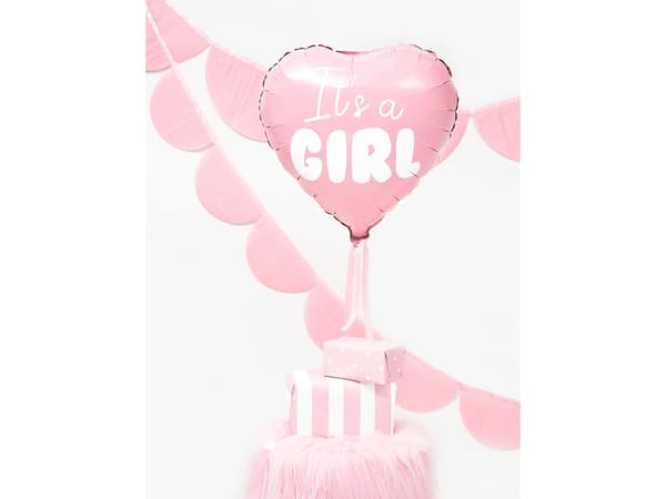 PartyDeco FB21P-081J-KARTON, Rosa, Hvit, Hjerteformet, Folie, Temafest, 45 cm, 50 stykker