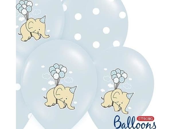 Party Deco Ilmapallo Elefantit, pastelli vaaleansininen, 30 cm, 6 kpl yleismaailmallinen