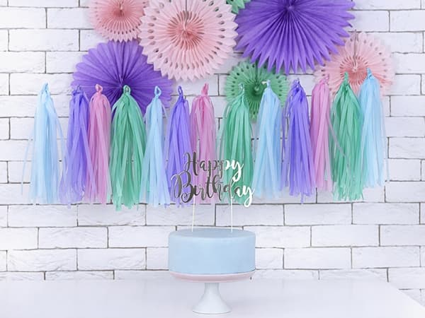 PartyDeco KPT11-018M, Tårta, Silver, Vuxen, Unisex, Födelsedag, 1 styck