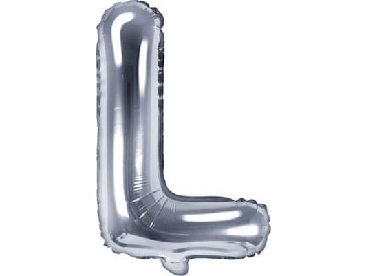 Party Deco folio ilmapallo Letter "L", 35cm, hopea universaali