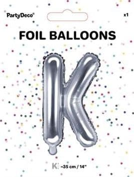 Party Deco folio ilmapallo Kirjain "K", 35cm, hopea universaali