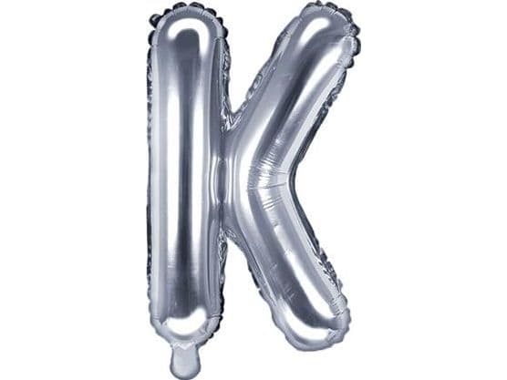 Party Deco Folieballong Bokstav "K", 35cm, Sølv Universal