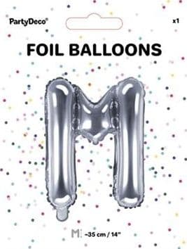Party Deco Folieballong Bokstav "M", 35cm, Sølv Universal