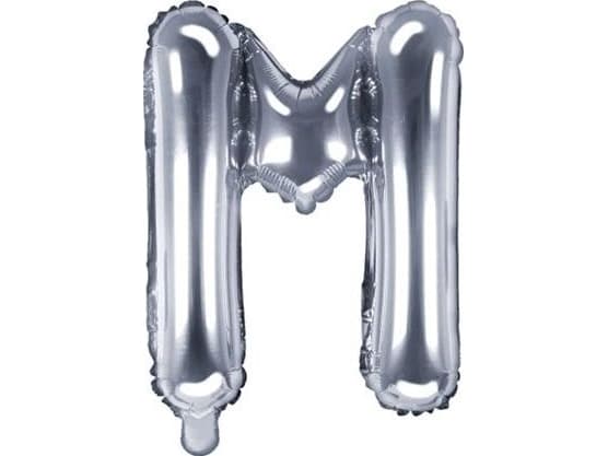 Party Deco Folieballong Bokstav "M", 35cm, Sølv Universal