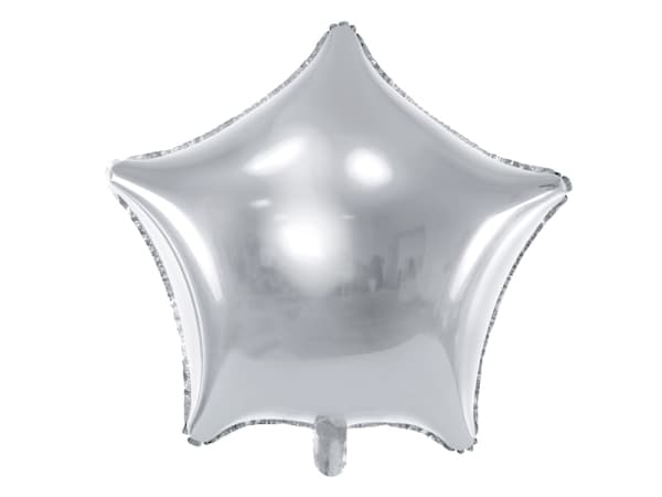 PartyDeco Star, Leksaksballong, Silver, Star, Ej för barn under 36 månader, 480 mm, 50 styck