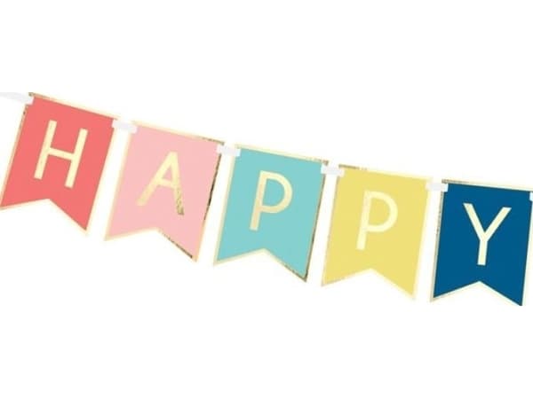 Party Deco Baner urodzinowy, Happy Birthday, mix, 175 cm uniwersalny
