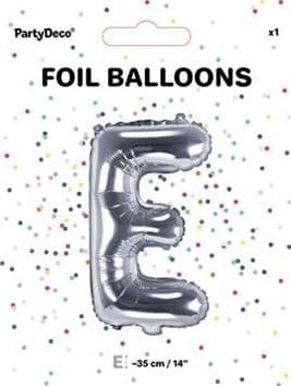 Party Deco Folieballong Bokstaven "E", 35cm, Sølv Universal