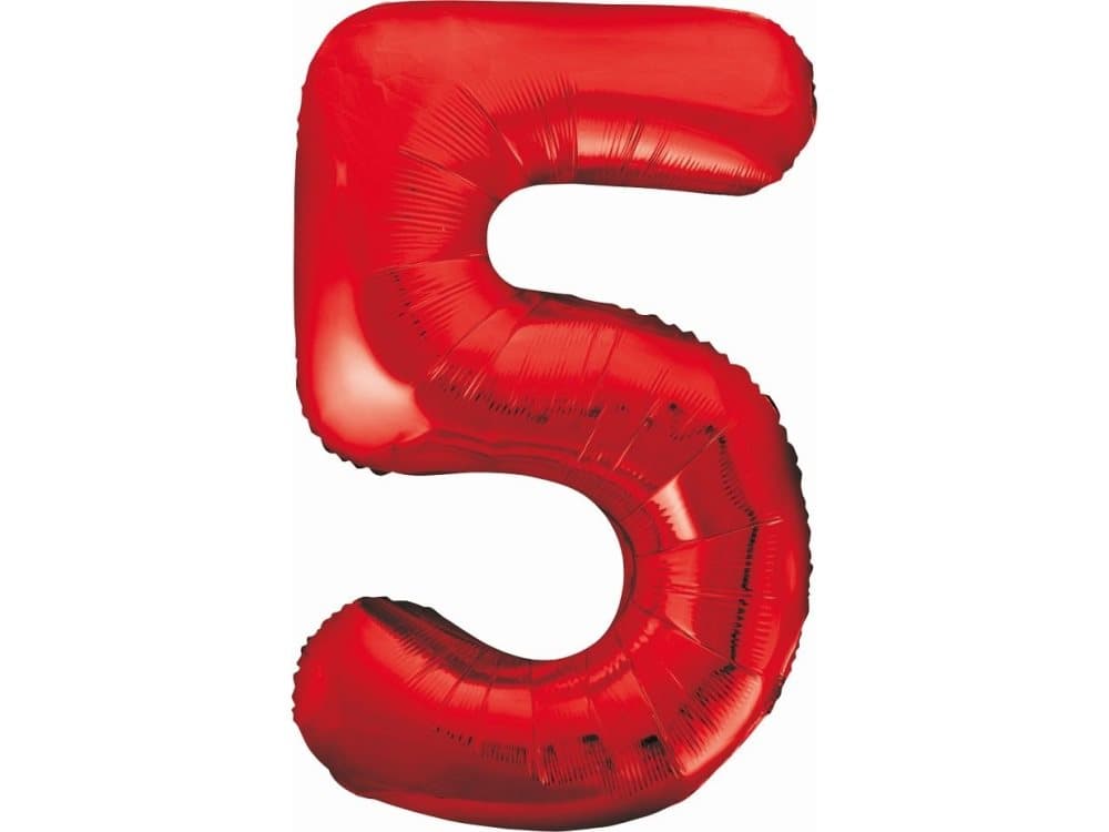 GoDan Foil balloon Number 5, red, 85cm