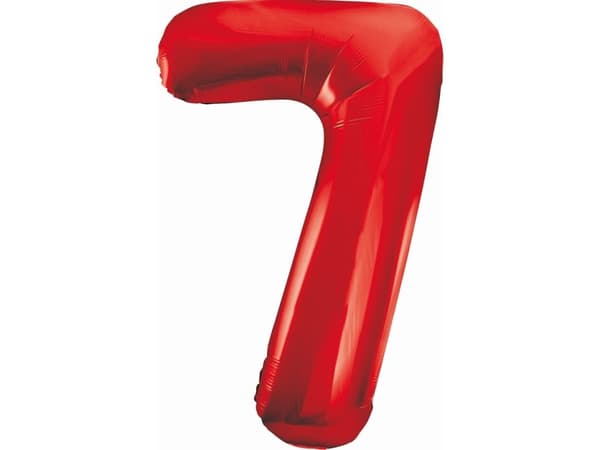 GoDan Folieballong Nummer 7 rød, 85cm